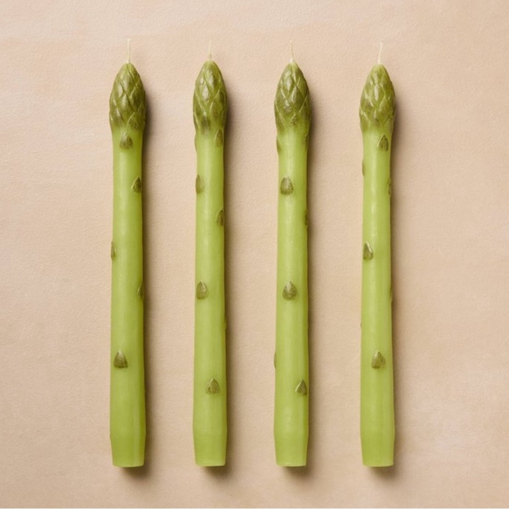 New 4 pk Taper Candles Unscented Asparagus Green - John Derian for Target
